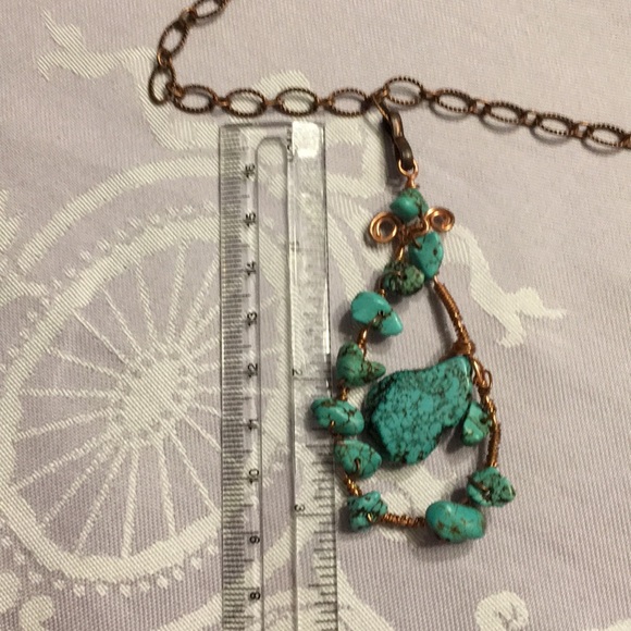 Copper necklace with turquoise beads. - Picture 5 of 5